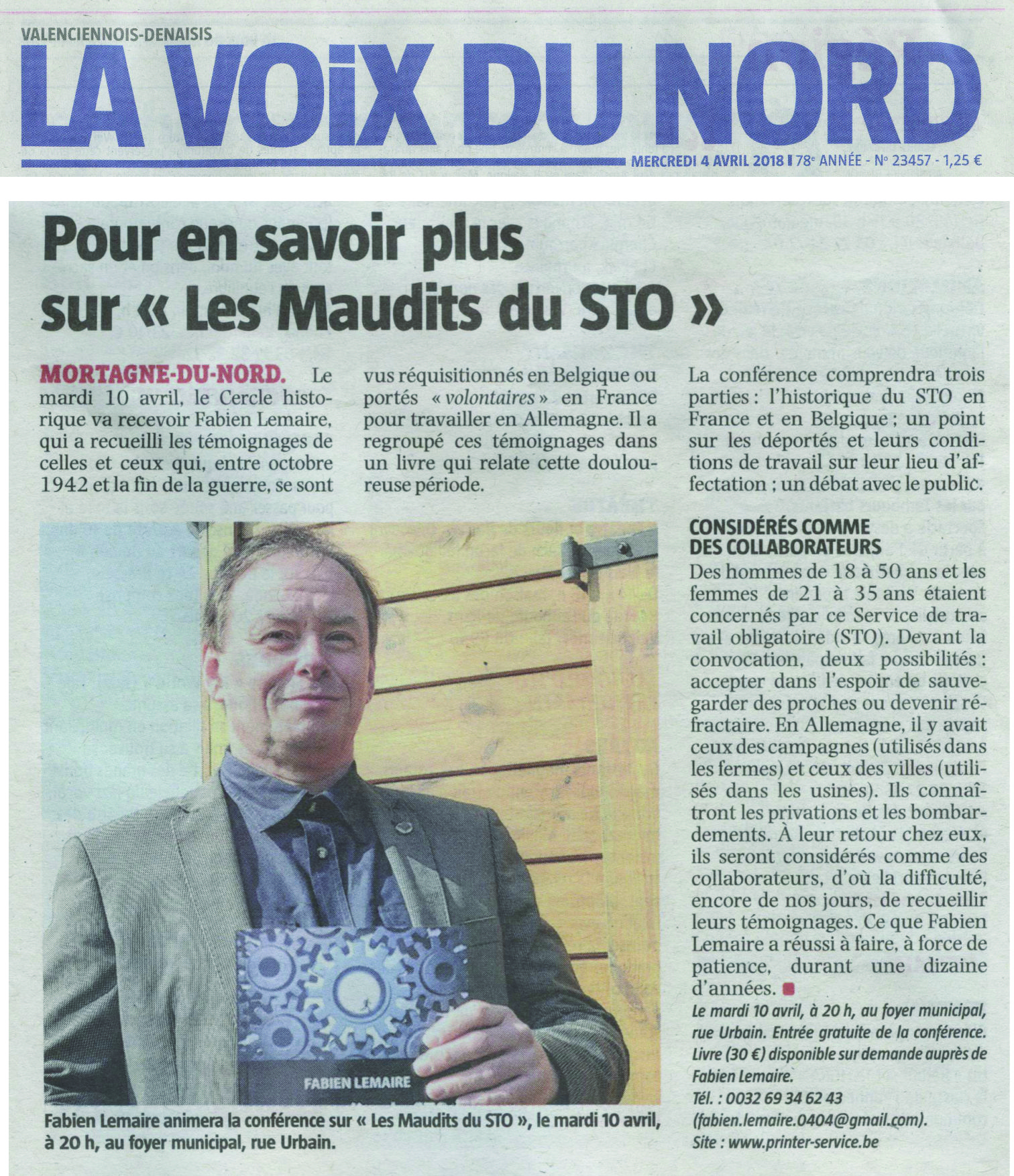La Voix du Nord 4 avril 2018